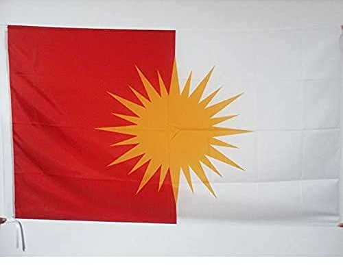 AZ FLAG - Flagge Jesiden Yazidism - 90x60 cm - Yeziden Kurdisch Eziden Fahne 60 x 90 Cm Scheide Für Mast - Flaggen