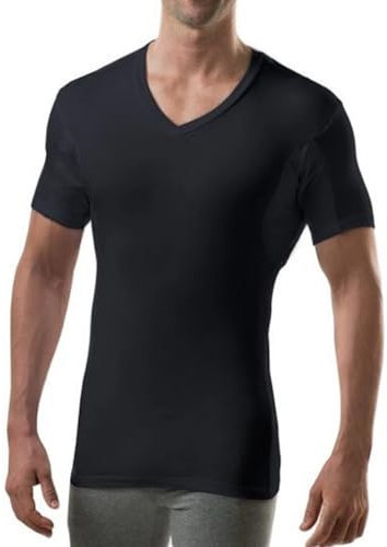 THOMPSON TEE - Camiseta Interior antisudor con Refuerzo en Las Axilas - Corte Ajustado - Cuello de Pico - Negro - XX-Large