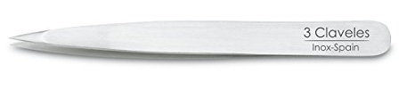 3 Claveles 12263 Pinza Depilar Punta, Inoxidable de 10 cm
