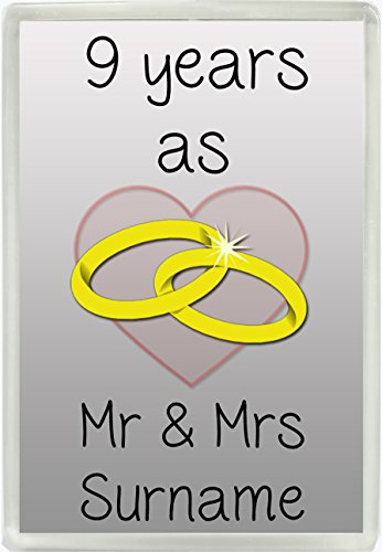 Personalised Any Name 9 Years as Mr & Mrs Jumbo Fridge Magnet Ideal Wedding Anniversary Keepsake Gift 951