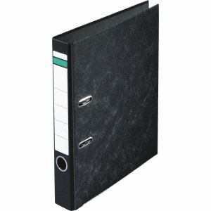 Unbekannt 25 x Noname Ordner A4 Wolkenmarmor grüner Balken 50mm schwarz