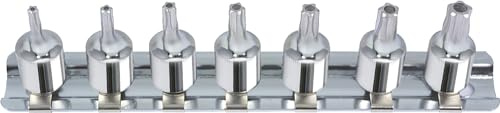 KS Tools 918.1545 1/4 CHROMEplus Bit-Stecknuss-Satz Fünfstern Bohrung, 7-tlg.TS10-TS40