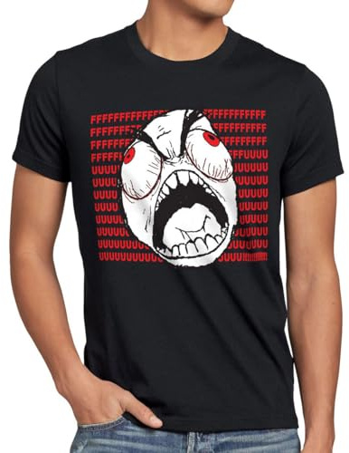 style3 Rage Gamer T-Shirt Herren Meme Karikatur Rageguy Internet Fuu
