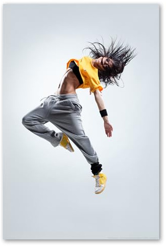 Postereck - 0190 - Hip Hop, Tänzerin Musik Tanzen Street Dance Frau - Wandposter Fotoposter Bilder Wandbild Wandbilder - Poster - DIN A4-21,0 cm x 29,7 cm