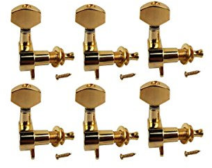 Twinbuys Musiclily - Pioli per accordatura per chitarra elettrica sigillati, con testa di macchina, per chitarra Fender Stratocaster, colore: oro