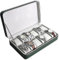 Guolich Uhr Aufbewahrungsbox Uhr Display Halter PU Lederschmuck Armband Kollektion Organizer mit Reißverschluss(12 Slots)