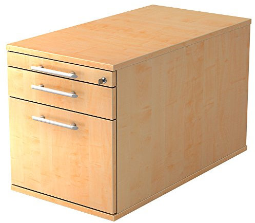 Rollcontainer TC mit 1 Schublade & 1 Hängeregister, 42,8 x 80 x 51,2 cm, Ahorn, Relinggriff
