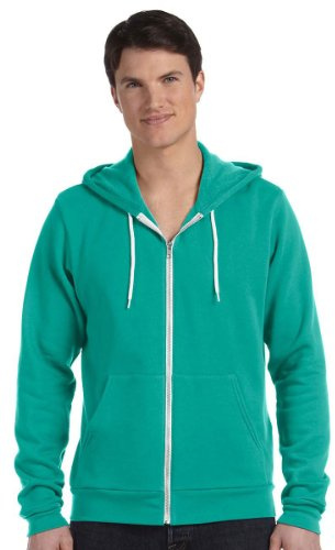 Bella 3739 Unisex Poly-Cotton Fleece Full-Zip Hoodie - Teal - 2XL (US)