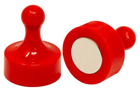 Red Jumbo Skittle Magnets for Fridge, Office, Whiteboard, Noticeboard, Filing Cabinet - 29mm dia x 38mm tall