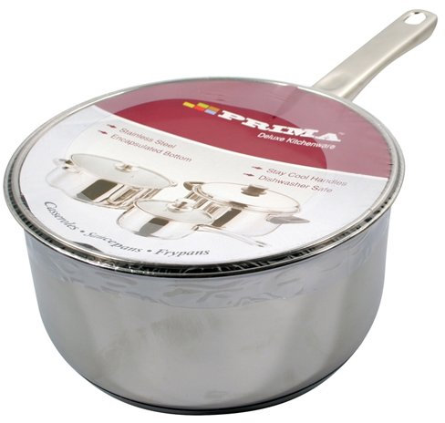 Saucepan with Glass Lid - Stainless Steel Cookware Set | Pot, Pan Frying, Cooking | Milkpan, Homemade Food | Dinnerware, Ideal for Home, Kitchen (16Cm)