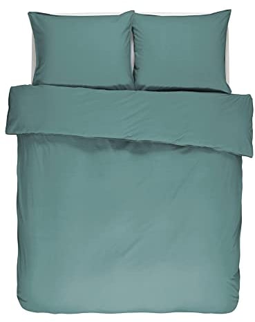 ESSENZA Bettwäsche Guy Sea Green, 200x200 + 2X 80x80 cm, 100% Baumwollrenforce, Uni