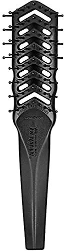 Denman Vent-Bürste (Föhnbürste) Freeflow D100, zum Föhnen/Entwirren kurzer Haare, tunnelförmiger Bürstenkörper, große Luftöffnungen, 7-reihig, schwarz