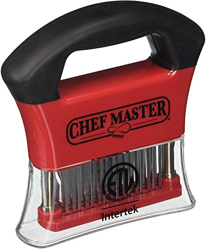 Chef Master Chef Master-90009-Meat Tenderizer, Jaccard, Stainless Steel, Red,Black, 1