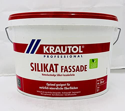 Krautol Silikat F, weiß, matt, 5 Liter, mineralische Beschichtung für natürliche Fassaden