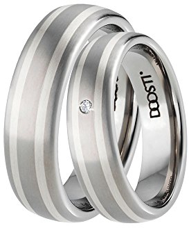 DOOSTI Trauringe/Eheringe/Partnerringe Silver Way Titan mit 925/- Silbereinlage - inkl. Gratis Gravur