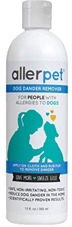 Allerpet Dog Dander Remover, Dog Allergy Prevention in a bottle