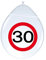 Luftballons Zahl 30 Geburtstag zweifarbig, 8 Stk.