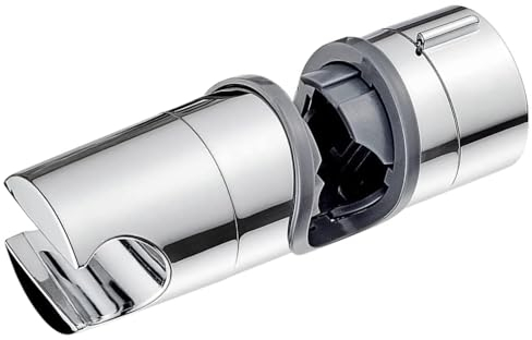 Schläfer | 8126035 - Gleiter Schieber Universal Brausehalter für Wandstange 18/25 mm einstellbarer Durchmesser, Gleitschieber Brausehalter für Duschstange, Handbrausehalterung, Kunststoff Verchromt