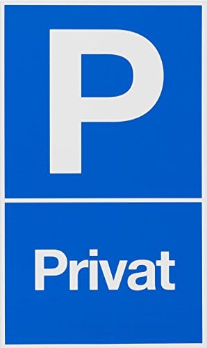 Metafranc Hinweisschild P-Privat - 250 x 150 mm / Beschilderung / Infoschild / Verbotsschild / Halteverbot / Parkverbot / Grundstückskennzeichnung / Gewerbekennzeichnung / 500180