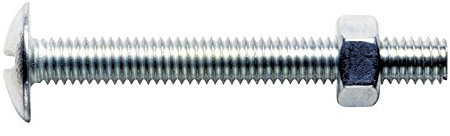 Boulons poêliers tête ronde large fendue en croix acier zingué blanc GFD - Longueur 50 mm - Diamètre 6 mm - Vendu par 100