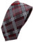 TigerTie Schmale Designer Krawatte rot bordeaux silber grau schwarz kariert - Schlips Tie