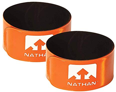 Nathan Reflex Snap Band (2 Pack), Hi-Viz Orange Atomic Blue