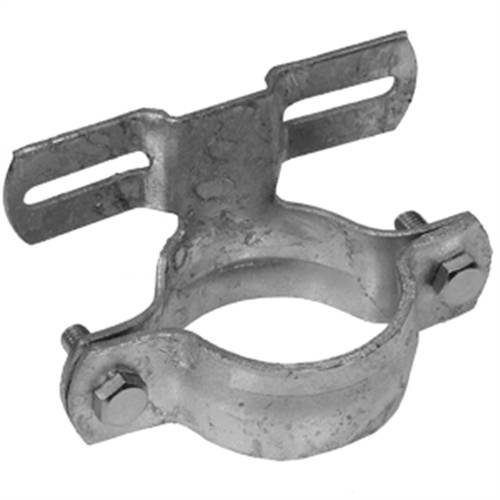 Rohrschelle 70mm Lochabstand Typ R107, Stahl verzinkt, für Pfosten-Ø60,3mm, wetterfest, für flache Verkehrszeichen, Schilderhalterung, Befestigung