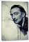 Caro-Art Salvador Dali Aquarell Art 90x60cm Portrait Digital Art Grün Blau Vintage Leinwandbild auf Keilrahmen Wandbilder