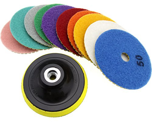 Dischi abrasivi diamantati per la lucidatura, misura: 100 mm, per granito, marmo, calcestruzzo, pietra