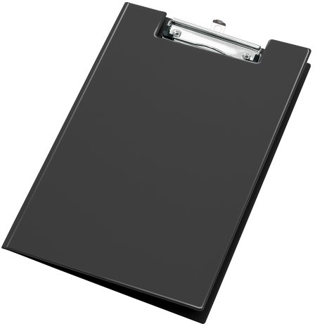 VELOFLEX 4804080 - Clipboard DIN A4, mit Deckel, PVC, aufklappbares Klemmbrett, Schreibplatte, schwarz, 1 Stück