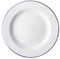 Plato de borde ancho con esmalte 45024 Genware, 24 cm, blanco/azul