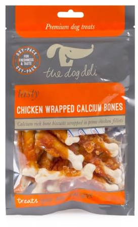 Petface The Dog Deli Premium Dog Treats - Chicken Wrapped Calcium Bones, 100g (Pack of 1) | Oxy-Pack Fresh, Resealable Pouch, Nutritious Treats for Dogs, Variety of Textures & Flavours
