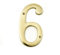 Black Country Metal Works 6 inch extra large polished brass numbers (6)