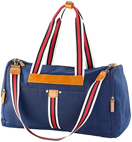 Carlo Milano Badetaschen: Canvas-Strandtasche/Freizeittasche, blau (Strand-Tasche, Urlaubstaschen, Handy)
