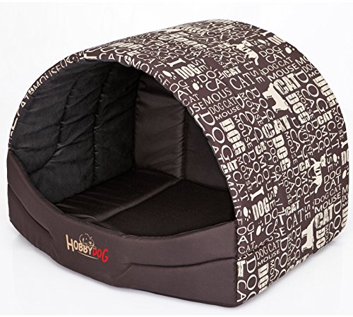 DOGGY Hobbydog R4 Busnap1 Hundehütte Souffleur Hobbydog, Größe 4, 60x49cm Braun Mit Wörter, XL, Braun Mit Wörter