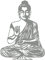 Samunshi® Wandtattoo Buddha Wandsticker 67 x 90cm mittelgrau