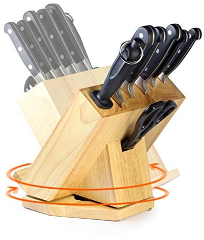 CS Kochsysteme Messerblock 056940 Schneidwaren, Edelstahl, 8-teilig, schwarz, 38 x 28,3 x 39,4 cm