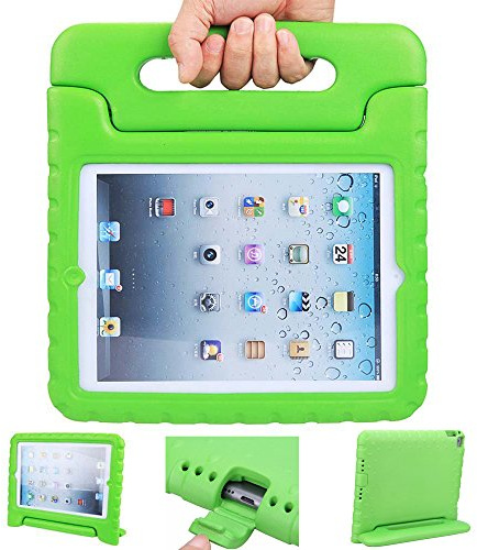 iPad air case, ipad 5 case, ANTS TECH Light Weight [ Shockproof ] Cases Cover with Handle Stand for Kids Children for iPad air (5) (iPad Air (5), Green) by Ants tech