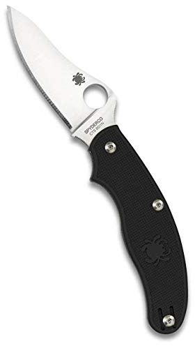Spyderco Erwachsene Messer UK Ieichtgewichtiges Geradkantiges mit Drop Point Klinge, Schwarz