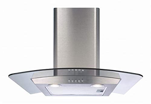CDA ECP62SS Cooker Hood Curved Glass Extractor 60cm Stainless Steel