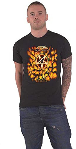 Anthrax Men Worship Music Short Sleeve T-Shirt, Black, X-Large