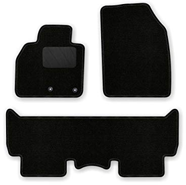 Bär-AfC Auto Fußmatten Classic passend für Renault Megane Scenic 3 JZ 2009-2016, Autoteppiche Nadelvlies Schwarz, Rand Kettelung Schwarz, Textiler Trittschutz, Set 3-teilig, RE03312