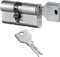 EVVA 3KS plus Hochsicherheits-Doppelzylinder mit 3 Schlüsseln, Länge a=31mm mit KZS, spezieller Bohr- und Ziehschutz, Not- und Gefahrenfunktion, modulare Bauweise SYMO, Silber