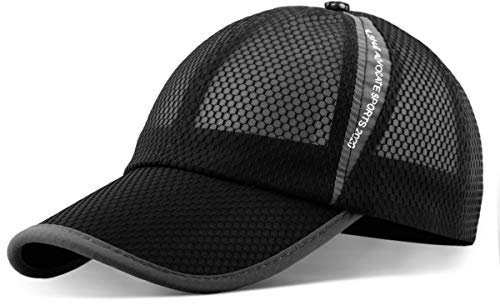 ELLEWIN Damen atmungsaktiv schnell Hut trocken mesh baseballmütze Sonne mittelgroß a-mesh-Cap-schwarz-m/l