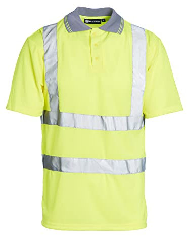 Blackrock Hi-Vis Polo Shirt, Yellow T-Shirt, Work Utility & Safety Clothing, High Visibility Workwear PPE, For Men Women Unisex, EN20471 Class 2 Certified, Size XL