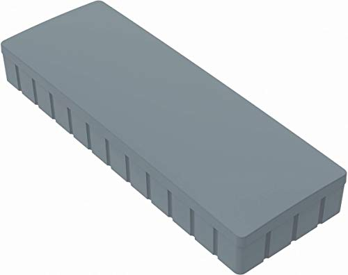 MAUL Magnete MAULsolid 54x19mm (10 Stück) | Mini Magnete aus Kunststoff mit 1kg Haftkraft | Starke Magnete für Whiteboard und Magnettafel | ideal für Büro, Homeoffice und Werkstatt | Grau