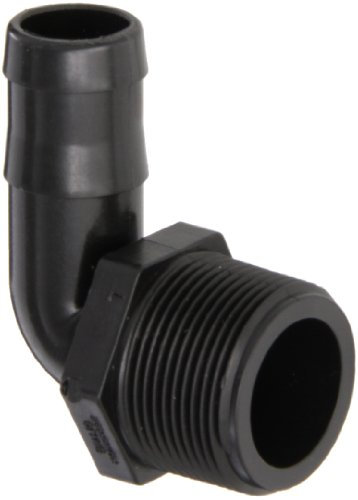 Banjo HB125/100-90 Polypropylene Hose Fitting, 90 Degree Elbow, 1-1/4 NPT Male x 1 Barbed