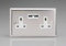 Varilight 2 Gang, 13 Amp Unswitched Socket with 2 Optimised USB Charging Ports, White Insert. Classic Polished Chrome)