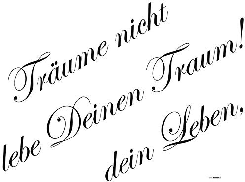 Komar Deco-Sticker | TRÄUME | 50 x 70 cm | Wandtattoo, Wandbild, Wandsticker, Wandaufkleber, Walltattoo, Traum, Sprichwort, Zitat, Spruch | 17051h