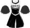 Cheerleader-Kostüm für Damen mit Pompons – Highschool American Style Fancy Dress Party Outfit (Schwarz, EU 40-42)